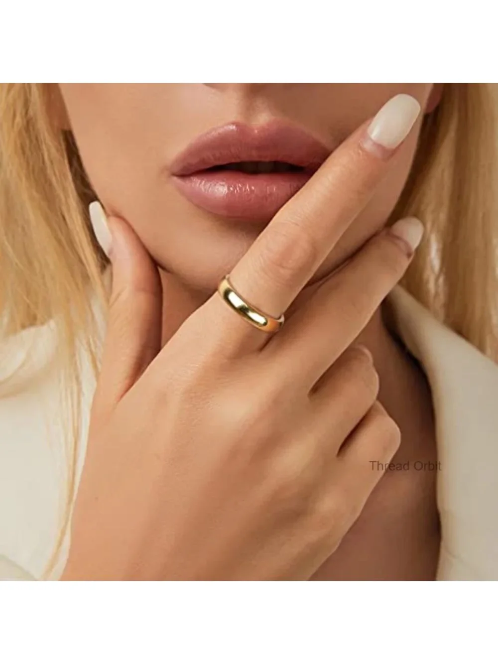 8Pcs Stainless Steel Stacking Rings Set Gold Plated Comfort Fit